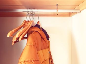 Clothes hanging on wall