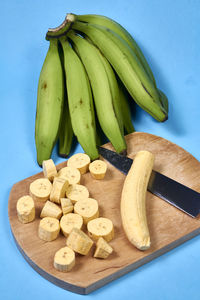 High angle view of fruits on table