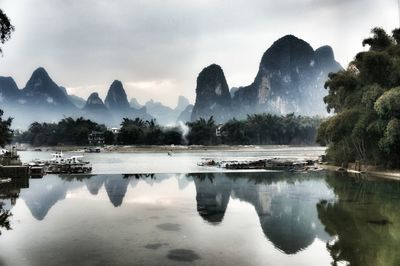 Scenic view of calm lake