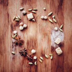 Directly above shot of bread on table