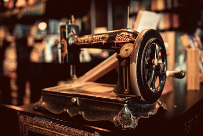 Close-up of old machine