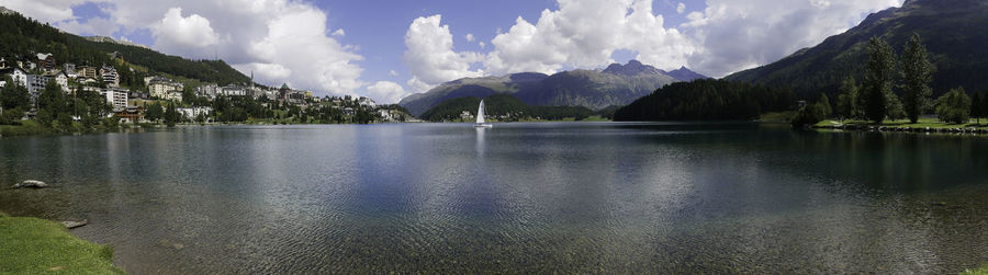 Panoramic view of lake against sky