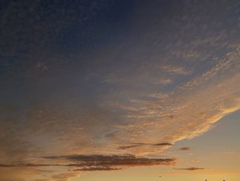 Low angle view of sky during sunset