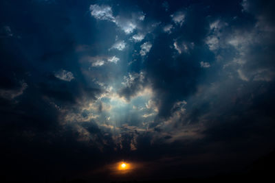 Low angle view of sky at night