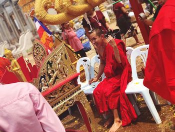 Group of people in temple