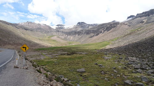 Scenic view of mountains against sky