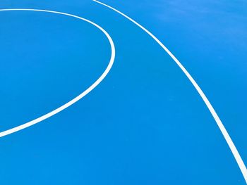 High angle view of basketball court