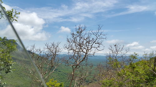 Scenic view of landscape against cloudy sky