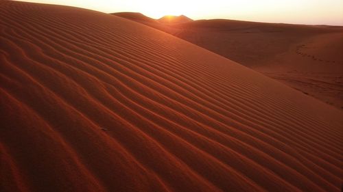 View of sand dunes in desert