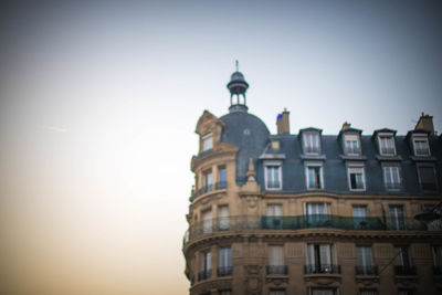 Low angle view of building against clear sky