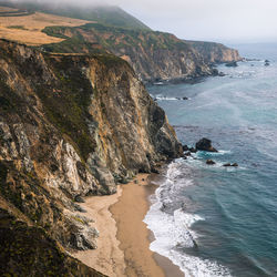 Scenic view of sea and mountains