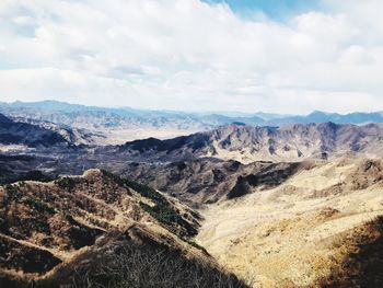 Scenic view of dramatic landscape against sky