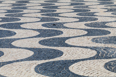 Full frame shot of curvy patterned footpath