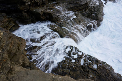 Scenic view of waterfall