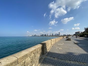 View of sea against cloudy sky