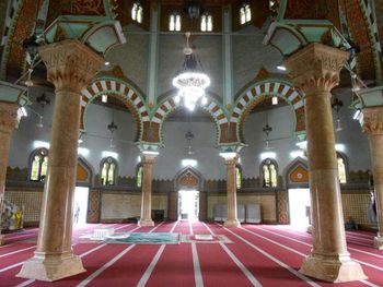Interior of illuminated building