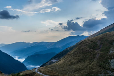 Panoramic view of mountains against sky