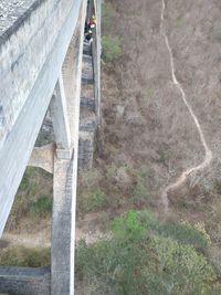 High angle view of bridge over road