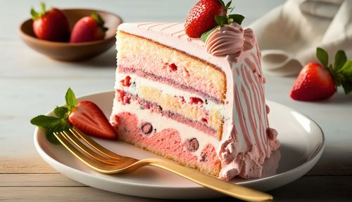 Close-up of dessert in plate on table