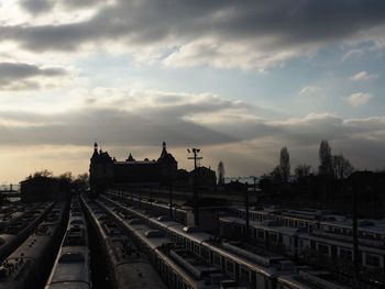 Railroad track against sky