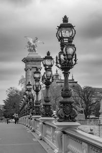 Low angle view of statue against sky