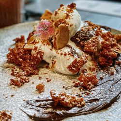 Close-up of dessert in plate