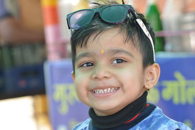 Portrait of boy smiling