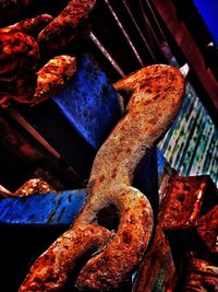 Close-up of rusty chain