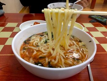 Close-up of served food in plate