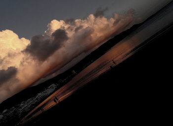 Low angle view of dramatic sky during sunset