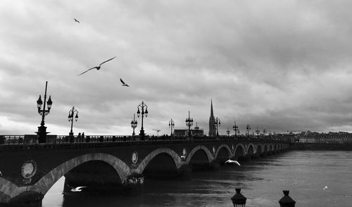 Bridge in bordeaux in black and white 