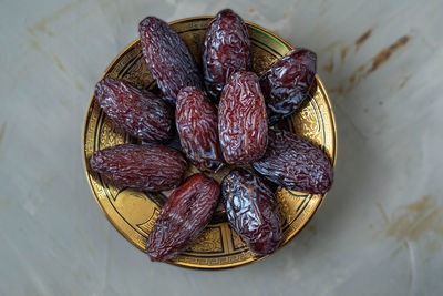 High angle view of fruits on table