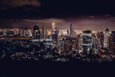 View of cityscape at night