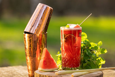 Close-up of drink on table