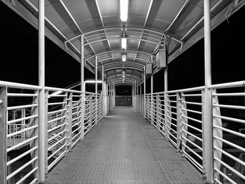 Empty corridor of bridge