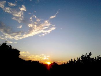 Silhouette trees against sky during sunset