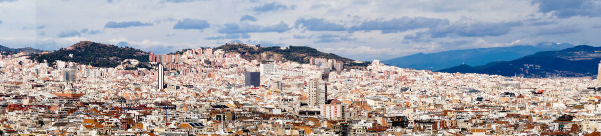 Panoramic shot of townscape against sky