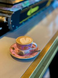 Close-up of coffee on table