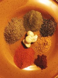 High angle view of bread on table
