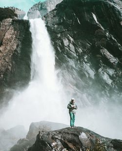 Scenic view of waterfall