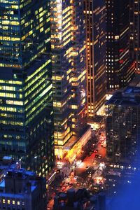 Illuminated cityscape at night