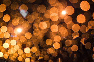 Defocused image of illuminated lights