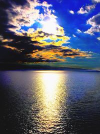 Scenic view of sea against sky at sunset