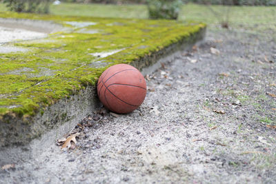 Close-up of a ball on field