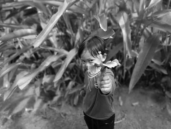 Cute baby girl outdoors