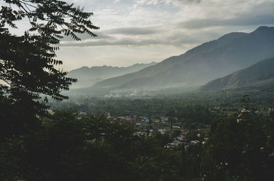 Scenic view of mountains against sky