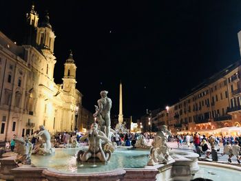 View of fountain at night