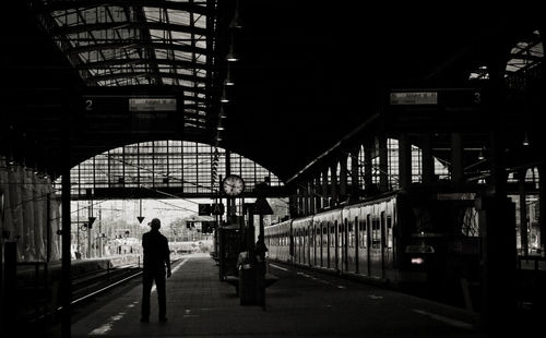 People waiting in a railway station