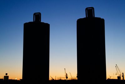 Silhouette of building against clear sky