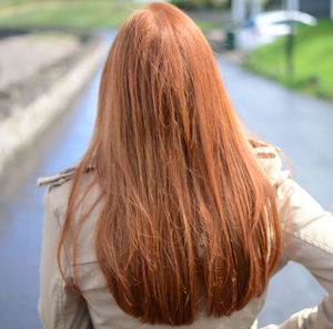 Rear view of woman